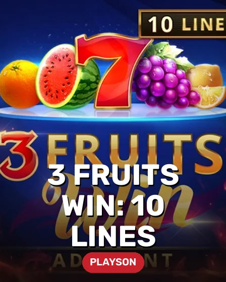 3 Fruits Win: 10 lines